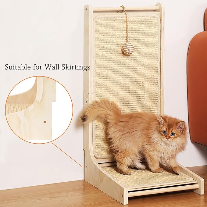 L-Shaped Sisal Cat Scratcher Pad - Indoor Cat Scratching Board & Furniture Protector