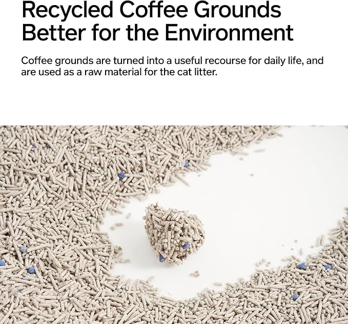 pidan Tofu Cat Litter with Recycled Coffee Grounds,Clumping,Flushable,Ultra Absorbent and Fast Drying, 100% Natural Ingredients Litter,Really Dust-Free,Less Scattering (5.3lb×1bag)