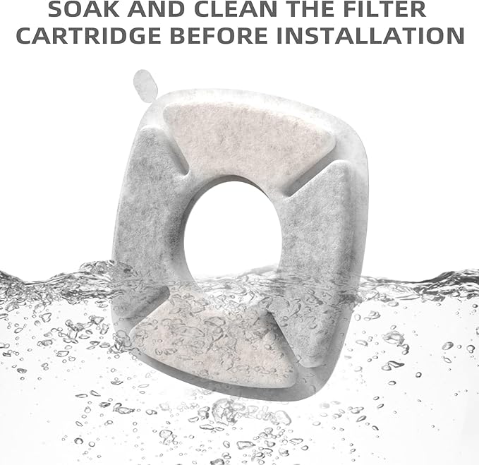 16 Pack Cat Water Fountain Filter Compatible with 67/95/135/85oz Automatic Pet Dispenser, Triple Filtration Dog Fountain Filter (C 16Filters + 16Sponges)