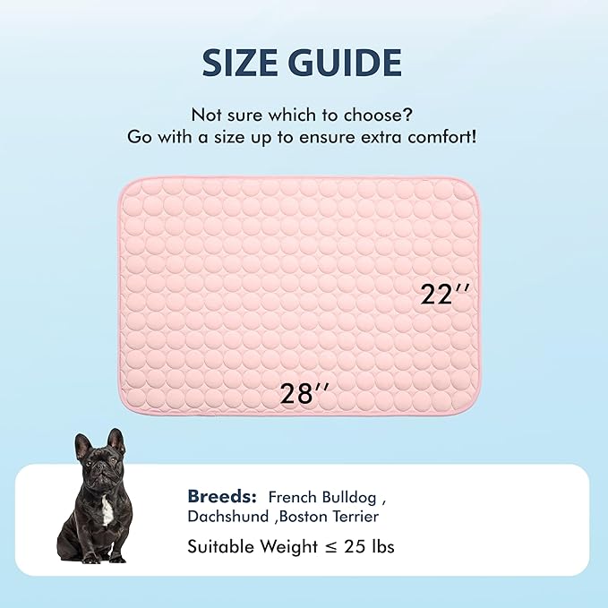 MICROCOSMOS Summer Cooling Mat & Sleeping Pad- Water Absorption Top, Materials Safe, Easy Carry, EZ Clean. Keep Cooling for Pets, Kids and Adults.(Pink, 28" x 22")