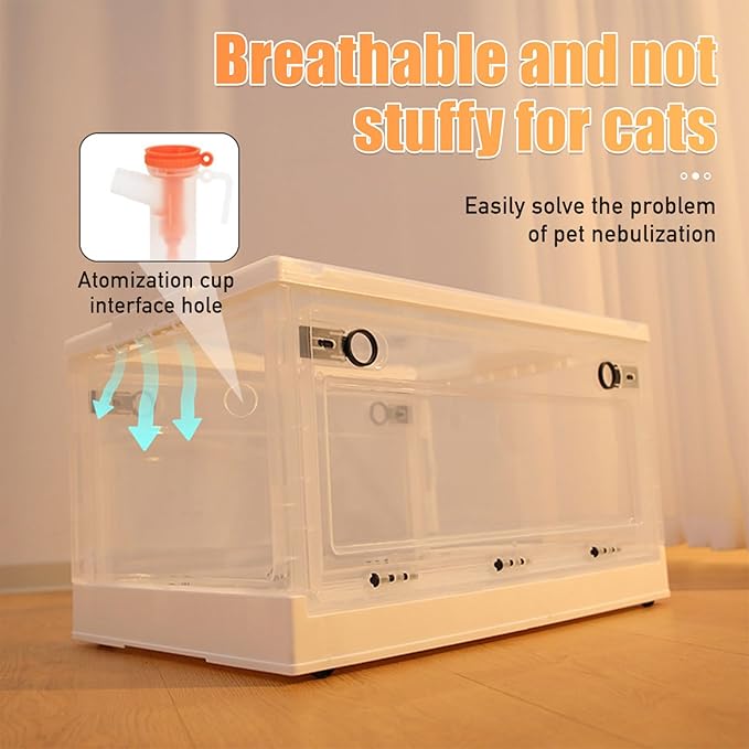 PakaLife Portable Oxygen Tank cat&Dog for pet cage,Dog&cat Inhaler,Puppy Incubator&cat Nebulizer,Built-in Ventilation for Pets up to 30lbs(Large)