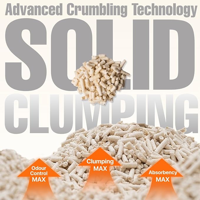 Tofu Cat Litter Natural Clumping Tofu Cat Litter, Fast Clumping and Easily Scoop-able 5.5lb/88oz 5 Scents - Peach, 6 Pack