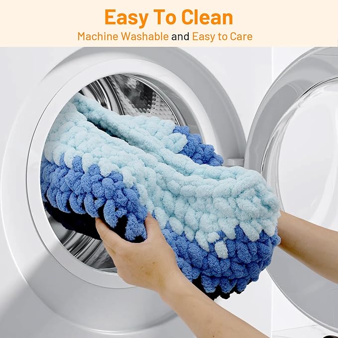 Cat Nest Bed Handwoven Washable Soft Round Cave House Furniture for Indoor Kitten Cloud Blue