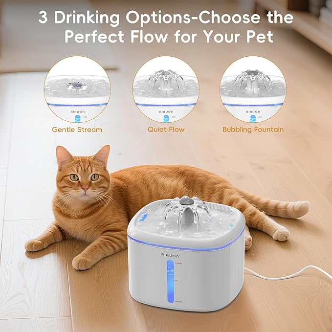 Cat Water Fountain,2.5L/85oz Pet Cat Fountain – Ultra Quiet Upgraded Automatic Pet Water Dispenser with 3 Replaceable Filters, Indoor Cat & Dog Drinking Bowl (W01 Pro)-1