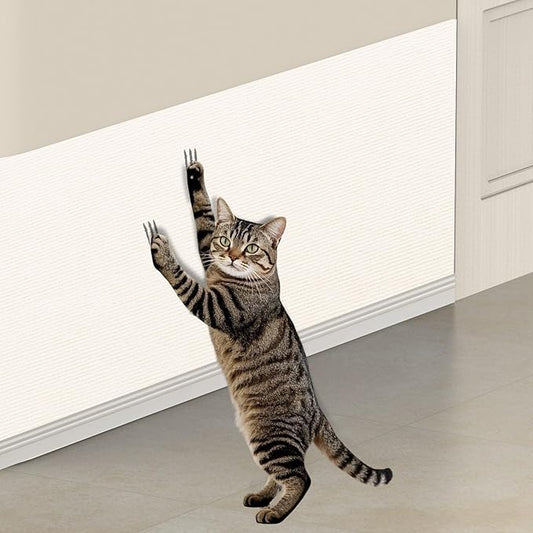 196.8x15.8 Cat Wall Scratcher Mat with Nano Tape,Anti Cats Scratch Furniture Couch Carpet Corner Protector for Indoor,Trimmable Cat Scratching Pad Board Sofa Replacement
