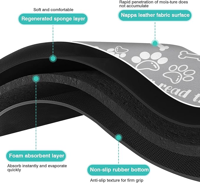 Pet Feeding Mat for Floors Waterproof Dog Mat for Food and Water Absorbent Quick Dry Non Slip mat for Cat Bowls