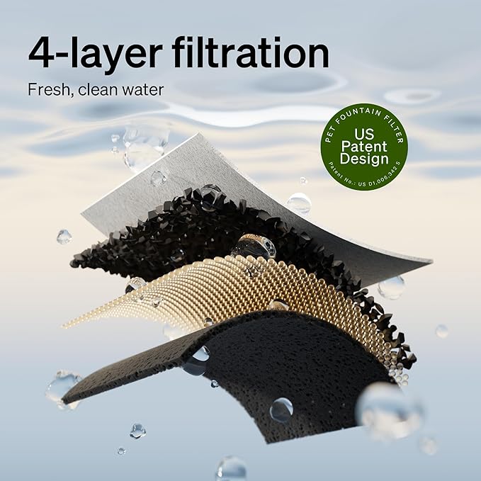 PETLIBRO RFID Multi Cats Water Fountain with Cat Recognition & Hydration Monitoring, Pump-Free Auto Cat Water Dispenser, Large Capacity 101oz/3L, 2.4G Wi-Fi APP Control Cat Fountain x2 Collar Tags