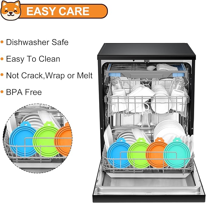 3 Pack Pet Food Can Covers, Silicone Universal Can Lids for Dog & Cat Food, BPA Free, One Fit Most Standard Size Can Lids Top Blue/Green/Pink
