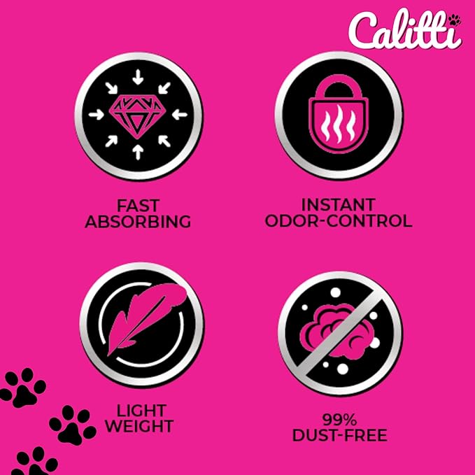 Crystals Premium Cat Litter Non-Clumping - Maximum Odor Control, 99.9% Dust Free, Soft on Paws, Unscented 32 lb (4 x 8 lb Packs)