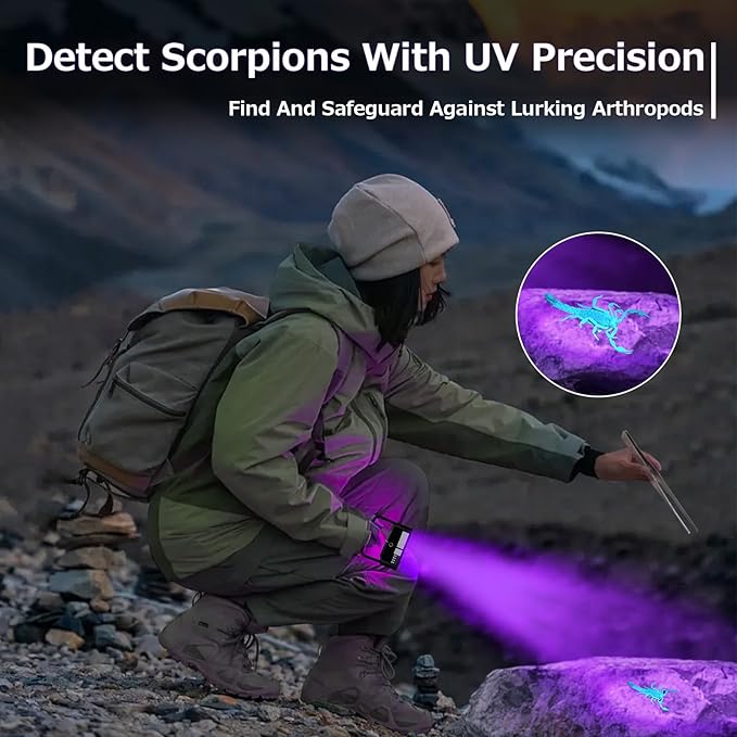 2 Pack Rechargeable Black Light, 60W 5000 mAh Dimmable UV Black Light, 100 LED 395 nM Ultraviolet Blacklight, for Dog Cat Pet Urine Stains Detection, Bed Bug, Scorpions, Bedroom, Camping, Outdoor