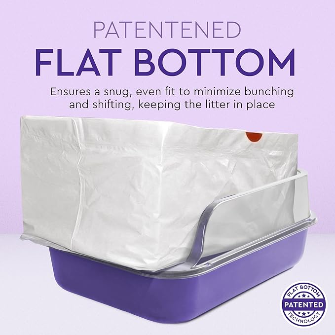 Alfapet Heavy Duty Flat Bottom Cat Litter Box Liners - Extra Giant10 Count - Tear-Resistant Cat Litter Bags - Kitty Litter Liners for Rectangular Litterbox Pans, 36” x 18” x 2MIL Thick 30 lb Capacity