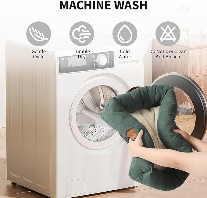 20In Dog Bed for Small Dogs & Cats - Washable Rectangle Cat Kitten Bed for Indoor Pets, Cozy Cute Puppy Bed with Non-Slip Bottom(Green, Small)