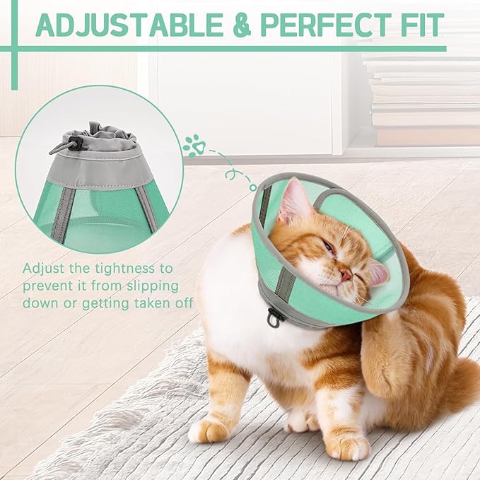 Cat Cone Collar Soft, Cat Recovery Collar for Large Medium Small Cats Kittens, Pet Cone Alternative After Surgery