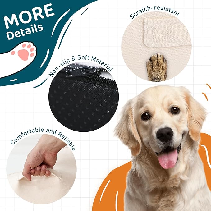 Steps for Small Dog, Dog Stairs for High Beds and Couch, 20" 4-Step High Density Foam Pet Stairs for Dogs Injured, Older Dogs Cats, Pet with Joint Pain (Beige)