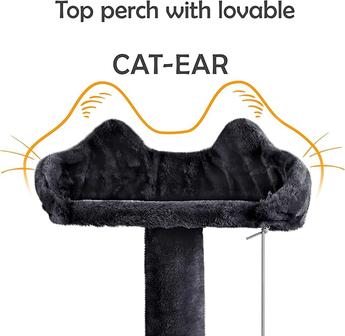 Topeakmart Multi-Level Cat Tree for Indoor Cats Cat Tree Tower for Large Cats with Sisal-Covered Scratching Posts, Condo, Stable Cat Tower, Cat Furniture Play Center for Indoor Cats Activity