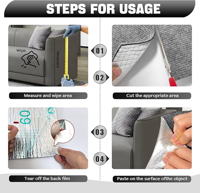 Cat Scratch Couch Furniture Protector, Adhesive Cat Scratch Pad Deterrent for Furniture, DIY Wall Climbing Cat Scratcher Couch Protector from Cat Claws Scratching Mat Indoor (LightGrey,39.3x15.8In)
