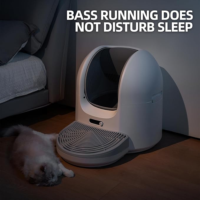Open-Top Self Cleaning Cat Litter Box, Safety Anti-Pinch Protection, Large Papacity, App Control Automatic Cleaning Litter Box,Automatic Cleaning Function, Ultra-Quiet Design
