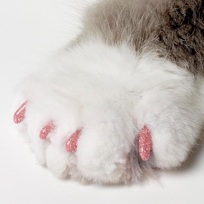 Soft Claws Cat Nail Caps for Small Cats–(40 Caps, Pink Sparkle)-Made in USA-Veterinarian-Developed, Non-Toxic | Protects Furniture & Skin-Easy to Apply, Long-Lasting Anti-Scratch Soft Cat Claw Covers