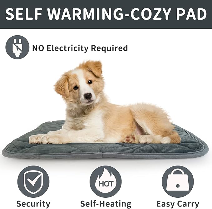 Self-Warming Cat Bed Indoor/Outdoor Super Soft Self Heating Pet Mat Washable Thermal Pad for Cat & Dog 21x15.7 inch