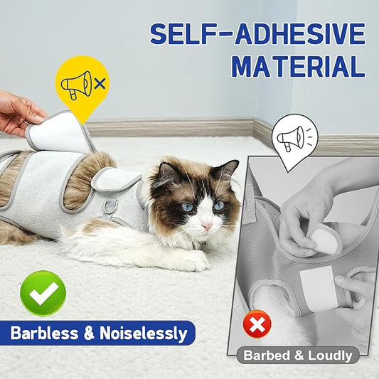 Supet Cat Grooming Hammock, Self-Adherent Cat Wrap for Cutting Nails, Anti-Escape Calming Wrap for Medicine, Nail Clipping, Teeth Brushing, Ear Cleaning