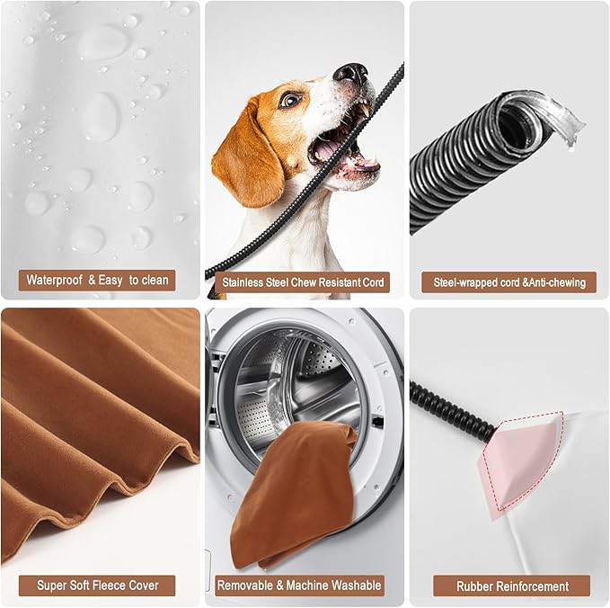 On/Off Switch Electric Pet Heating Pad with Chew Resistant Cord and 2PCS Machine Washable Cover,Indoor Heated Pet Bed Warmer,for Cat Beds and Dog Beds (Medium)