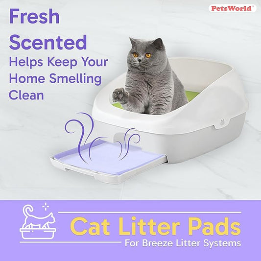 PETSWORLD Fresh Scented Cat Pads Refills for Tidy Cats Breeze Litter System 800 Pads for Cat Litter Box, 16.9x11.4 Inch