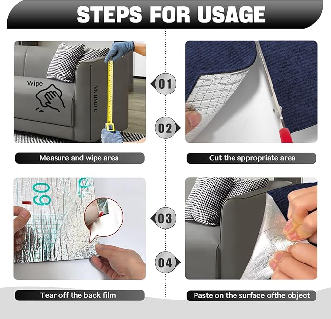 Cat Scratch Couch Protector 78.7"x15.8" – Self-Adhesive Furniture Protector from Cat Scratching, DIY Couch & Wall Shield, Trimmable Anti Scratch Mat for Indoor Sofa Bed Carpet,Navy