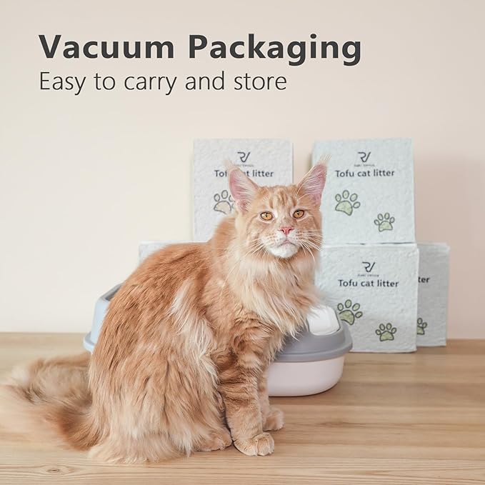 Tofu Cat Litter - Strong Clumping, Ultra Absorbent, Odor Control, Flushable, Low Tracking, Low Dust Tofu Litter Pellets - 3 Packs/18LB (Original Flavor)