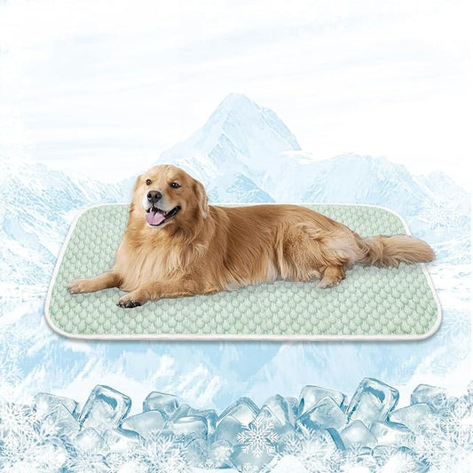 MICROCOSMOS Pet Cooling Mat & Sleeping Pad- Breathable Bubble Surface, EZ Clean. Keep Cooling for Pets, Kids and Adults in Summer.(Green, 59" x 40")