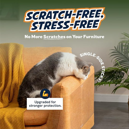 Panther Armor 18-Pack Furniture Protectors from Cat Scratch - Couch Guards for Cats - Clear With 144 Pins (PARM12288)