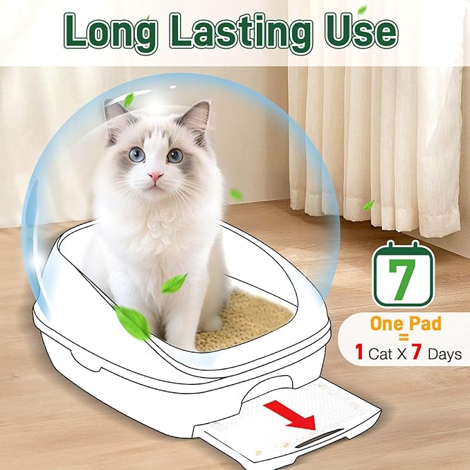 Litter Pads Compatible with Breeze Litter Box System, 100ct Super Absorbent Pee Pads for Cats, Odor Control Cat Pads Refills 16.9 X 11.7 Inch, Unscented