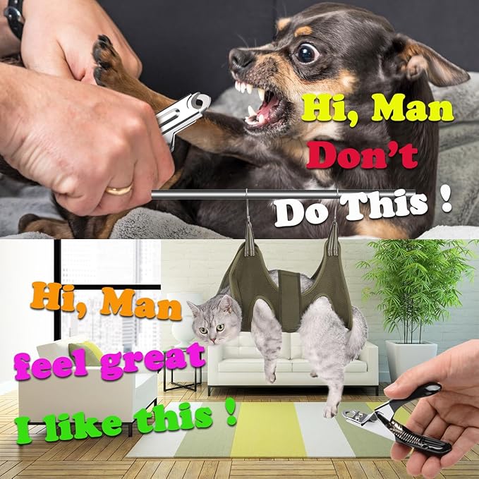 Cat Grooming Hammock Harness for Small Dogs,Pet Hammock Restraint Bag,Dog Grooming Sling for Trimming Nail and Ear/Eye Care(XS Size,Green)