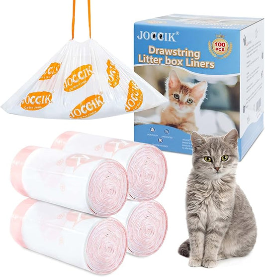 Cat Litter Bags for Automatic Litter Box Liners Compatible with MeoW SC01/C02/LR01, Waste Bags for X & MAX, 22" x 12.8" 100 Count