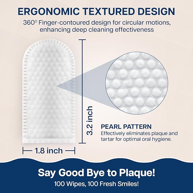 Dog Teeth Cleaning Wipes - 100 Value Pack - Fresh Mint Dog Dental Wipes, Vet Formulated Pet Teeth Cleaning Finger Wipes for Dogs & Cats – Effective Dog Teeth Cleaning, Plaque & Tartar Solution