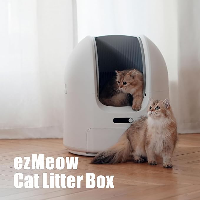 Open-Top Self Cleaning Cat Litter Box, Safety Anti-Pinch Protection, Large Papacity, App Control Automatic Cleaning Litter Box,Automatic Cleaning Function, Ultra-Quiet Design