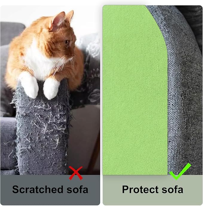 Cat Scratch Couch Furniture Protector, Adhesive Cat Scratch Pad Deterrent for Furniture, DIY Climbing Cat Scratcher Couch Protector from Cat Claws Scratching for Indoor(Green, 39.3x15.8Inch)