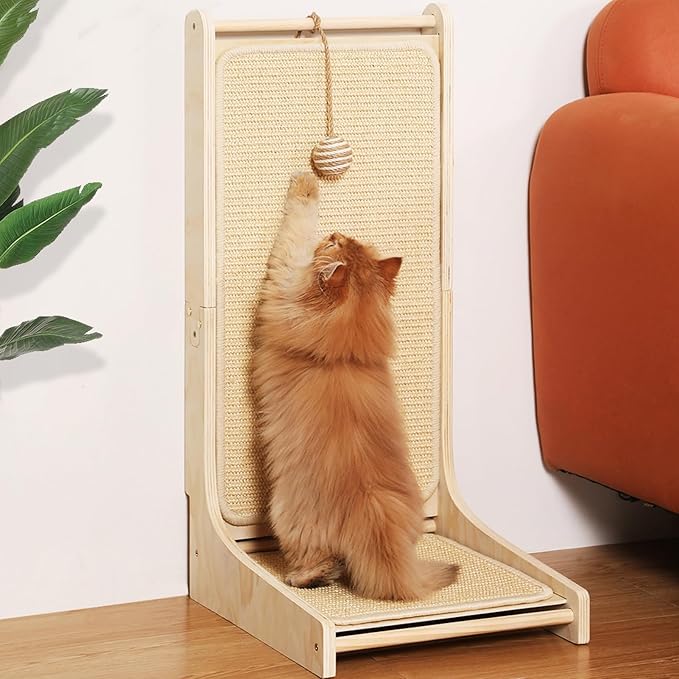 L-Shaped Sisal Cat Scratcher Pad - Indoor Cat Scratching Board & Furniture Protector