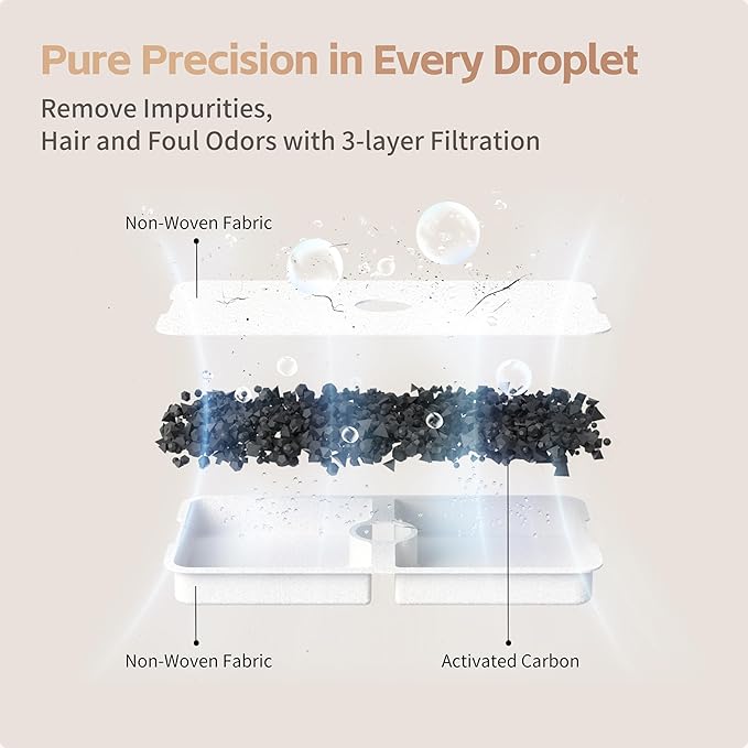 Enabot EBO ROLA Cat Water Fountain Cordless: Battery-Operated Smart Pet Fountain, Pumpless Cat Water Dispenser, Stainless Steel Tray, Wireless Cat Fountain w/Phone App (2.4 GHz Only)