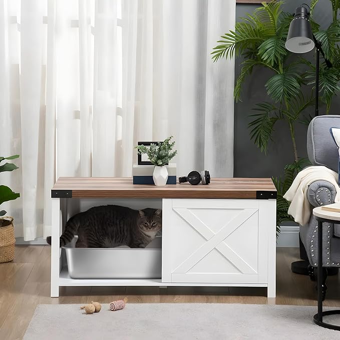 Stainless Steel Litter Box XL, Metal Cat Litter Box High Sides,23.6"x15.8"x6" (Deep) Extra Large Stainless Steel Cats Litterbox for Big/Fat Cats/Kitty Indoor, Non Stick No Smell Easy Clean