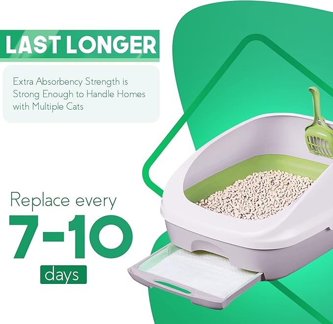 PETSWORLD Multi Cat Pad Refills for Cats Breeze Litter System, Ultra-Absorbent, Quick Dry - (100 Count, Fresh Scented)