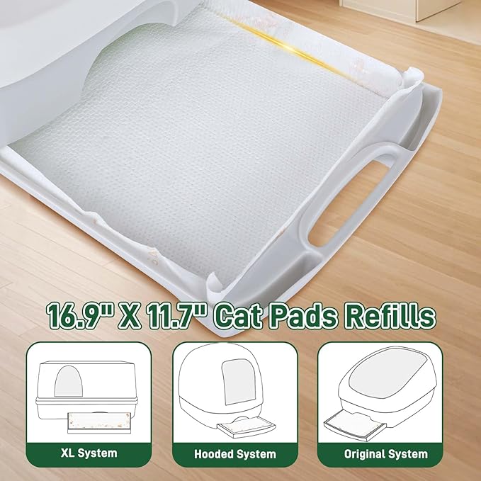 Litter Pads Compatible with Breeze Litter Box System, 25ct Super Absorbent Pee Pads for Cats, Odor Control Cat Pads Refills 16.9 X 11.7 Inch, Unscented