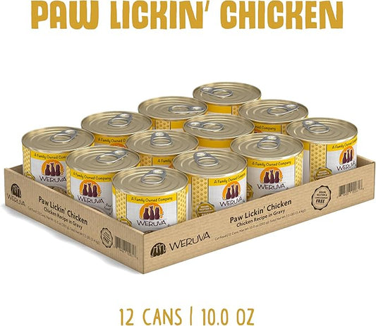 Weruva Classic Cat Food, Paw Lickin’ Chicken with Chicken Breast in Gravy, 10oz Can (Pack of 12)