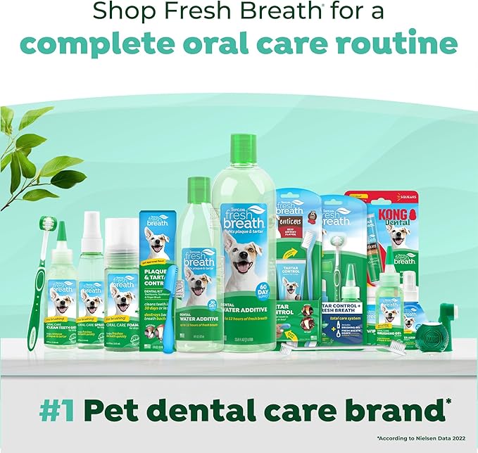 TropiClean Fresh Breath Spray for Dogs & Cats | Peanut Butter Flavored | Travel-Ready Pet Breath Freshener Spray | Made in the USA | 4 oz.