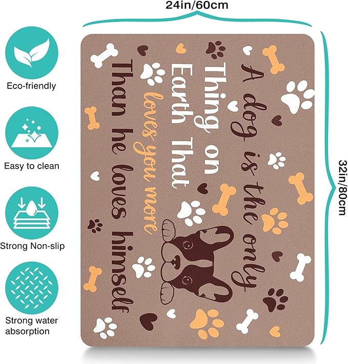 Pet Feeding Mat for Floors Waterproof Dog Mat for Food and Water Absorbent Quick Dry Non Slip mat for Cat Bowls