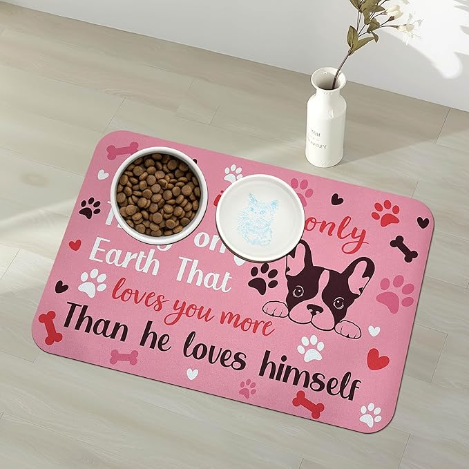 Pet Feeding Mat for Floors Waterproof Dog Mat for Food and Water Absorbent Quick Dry Non Slip mat for Cat Bowls