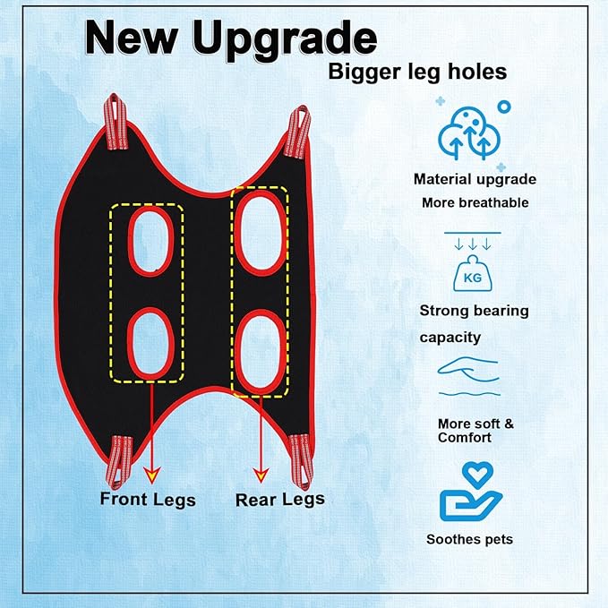 Dog Grooming Hammock Harness,Breathable Pet Cat Hammock Restraint Bag,Dog Grooming Sling Helper for Trimming Nail and Ear/Eye Care(S Size,8.5")