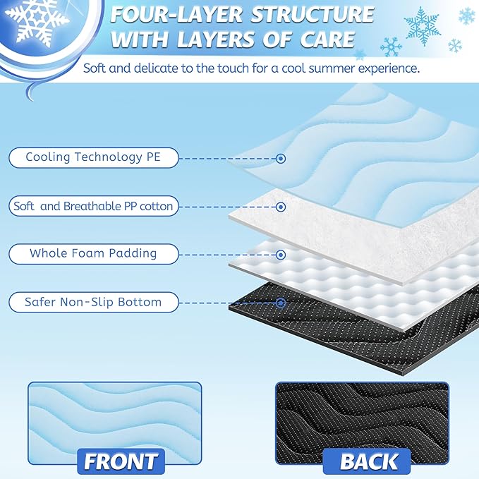 Summer Dog Cooling Mat,Washable Ice Silk Self Cool Pad for Small Medium Large Dogs and Cats, Indoor Outdoor Pet Sleeping Pad for Crate, Kennel, Bed, Sofa or Car Seats (36" x 23")