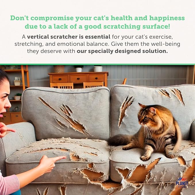 Vertical Wall Scratcher for Indoor Cats β Decorative Hanging Scratching Pad β Rascadores para Gatos β Essential Scratcher for Home β Scratch pad - Ebook for Your Pet's Happiness