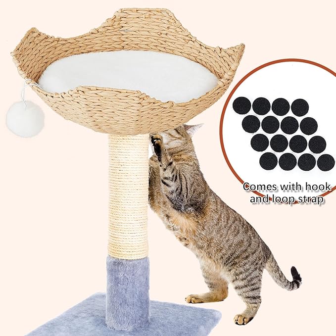 Abbylike 3 Pack 13.8 Round Cat Dog Bed Cushion Pad Mat Faux Rabbit Fur Pet Sleeping Mat with Small Ball Warm Plush Anti Slip Washable Cat Tree Tower Replacement Cushion Pad for Carrier Crate, White