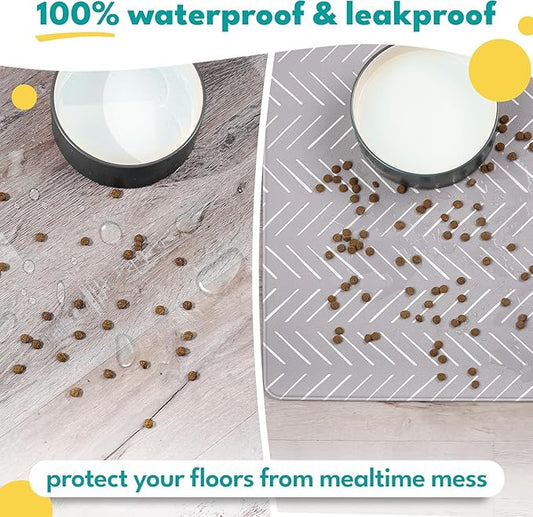NALALAS Dog Mat for Food and Water, Cat Feeding Mat | Waterproof Dog Bowl Mat | Non-Slip Pet Food Mat for Floors | Pet Mats for Food and Water | Easy to Clean